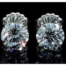 Afbeelding in Gallery-weergave laden, Ronde diamanten oorknopjes 2 karaat witgoud 14K - harrychadent.nl