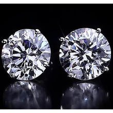 Afbeelding in Gallery-weergave laden, Ronde diamanten oorknopjes 4,50 karaat witgoud 14K F Vs1 - harrychadent.nl