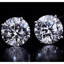 Afbeelding in Gallery-weergave laden, Ronde diamanten oorknopjes 4,50 karaat witgoud 14K F Vs1 - harrychadent.nl