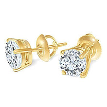 Afbeelding in Gallery-weergave laden, Ronde diamanten oorknopjes paar 1,80 karaat geel goud 14K studs - harrychadent.nl
