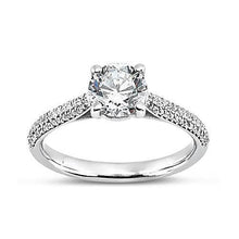 Afbeelding in Gallery-weergave laden, Ronde diamanten solitaire met accenten Fancy Ring 2,58 karaat witgoud - harrychadent.nl