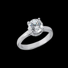 Afbeelding in Gallery-weergave laden, Ronde diamanten verborgen halo verlovingsring Solitaire met accenten
