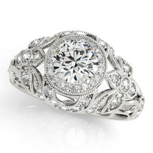 Afbeelding in Gallery-weergave laden, Ronde diamanten verlovingsring Vintage stijl 2,0 Ct. WG 14K - harrychadent.nl
