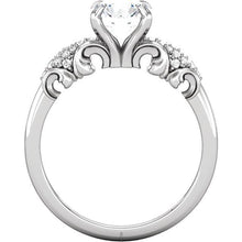Afbeelding in Gallery-weergave laden, Ronde diamanten verlovingsring filigraan 1,66 karaat witgoud 14K - harrychadent.nl