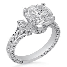Afbeelding in Gallery-weergave laden, Ronde diamanten verlovingsring in antieke stijl 4.75 karaat witgoud 14K - harrychadent.nl