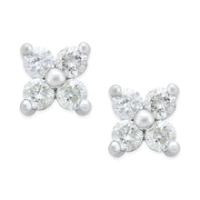 Afbeelding in Gallery-weergave laden, GIA-gecertificeerd Ronde geslepen Natuurlijke echte diamanten ( niet in een laboratorium gekweekt ) bloem stijl studs oorbel 2.75 ct wit goud 14K