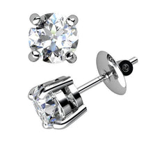 Afbeelding in Gallery-weergave laden, Ronde geslepen diamanten oorknopjes Fijne sieraden 1,50 karaat witgoud 14K - harrychadent.nl