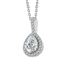 Afbeelding in Gallery-weergave laden, Ronde & peer diamanten hanger ketting zonder ketting 1,75 karaat WG 14K - harrychadent.nl