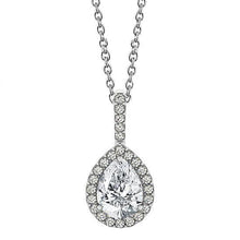 Afbeelding in Gallery-weergave laden, Ronde & peer diamanten hanger ketting zonder ketting 1,75 karaat WG 14K - harrychadent.nl