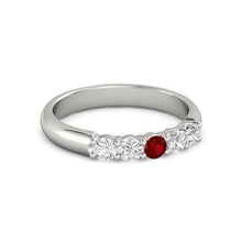 Afbeelding in Gallery-weergave laden, Ronde robijn en diamanten ring 1,50 karaat witgoud 14K sieraden - harrychadent.nl
