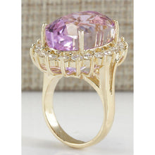 Afbeelding in Gallery-weergave laden, Roze kunziet en diamanten 31,40 karaat trouwring 14K geel goud - harrychadent.nl