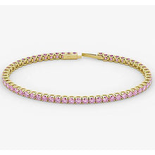 Afbeelding in Gallery-weergave laden, Roze saffier tennisarmband 5.90 karaat dames witgouden sieraden - harrychadent.nl