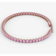 Afbeelding in Gallery-weergave laden, Roze saffier tennisarmband Rose goud 14K 5,90 karaat sieraden - harrychadent.nl