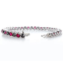 Afbeelding in Gallery-weergave laden, Ruby & Black Diamond Tennisarmband set 11,70 karaat - harrychadent.nl