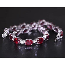 Afbeelding in Gallery-weergave laden, Ruby Diamond Tennis Armband 16 Karaat Dames Sieraden Nieuw - harrychadent.nl