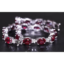 Afbeelding in Gallery-weergave laden, Ruby Diamond Tennis Armband 16 Karaat Dames Sieraden Nieuw - harrychadent.nl