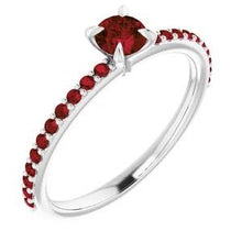 Afbeelding in Gallery-weergave laden, Ruby Ring 2 karaat witgoud 14K Prong Style - harrychadent.nl