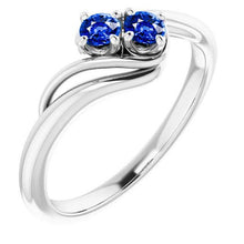 Afbeelding in Gallery-weergave laden, Sapphire Prong Setting 1 karaat ring bypass schacht wit goud 14k - harrychadent.nl