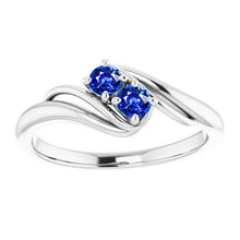 Afbeelding in Gallery-weergave laden, Sapphire Prong Setting 1 karaat ring bypass schacht wit goud 14k - harrychadent.nl
