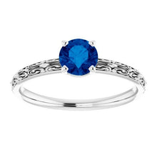 Afbeelding in Gallery-weergave laden, Solitaire Ring Blauwe Saffier 1,50 Karaat Filigraan Vrouwen Sieraden - harrychadent.nl