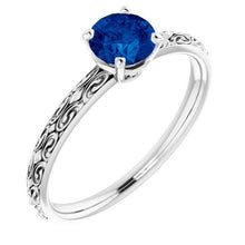 Afbeelding in Gallery-weergave laden, Solitaire Ring Blauwe Saffier 1,50 Karaat Filigraan Vrouwen Sieraden - harrychadent.nl