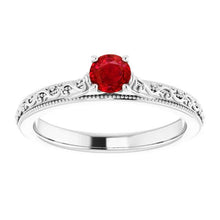 Afbeelding in Gallery-weergave laden, Solitaire Ruby Ring 0,75 karaat antieke stijl Nieuw - harrychadent.nl