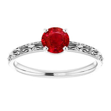 Afbeelding in Gallery-weergave laden, Solitaire Ruby antieke stijl ring 1,50 karaat wit goud 14K - harrychadent.nl