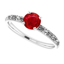 Afbeelding in Gallery-weergave laden, Solitaire Ruby antieke stijl ring 1,50 karaat wit goud 14K - harrychadent.nl