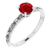 Afbeelding in Gallery-weergave laden, Solitaire Ruby antieke stijl ring 1,50 karaat wit goud 14K - harrychadent.nl