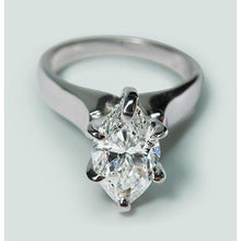 Afbeelding in Gallery-weergave laden, Solitaire diamanten ring wit goud 14K 2 karaat markiezin geslepen - harrychadent.nl