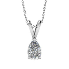 Afbeelding in Gallery-weergave laden, Solitaire peer hanger ketting 1,00 karaat witgoud 14K - harrychadent.nl