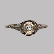 Afbeelding in Gallery-weergave laden, Solitaire ronde diamanten ring oude Europese vintage stijl 0,25 karaat - harrychadent.nl