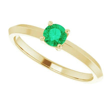 Afbeelding in Gallery-weergave laden, Solitaire verlovingsring 1,25 karaat groen smaragd geel goud 14K - harrychadent.nl