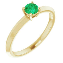 Afbeelding in Gallery-weergave laden, Solitaire verlovingsring 1,25 karaat groen smaragd geel goud 14K - harrychadent.nl