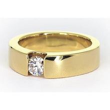 Afbeelding in Gallery-weergave laden, Spanningsset band geel goud 14K ronde diamanten 1 karaat herenring - harrychadent.nl