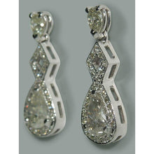Afbeelding in Gallery-weergave laden, Sprankelende 3,50 karaats peervormige diamanten bengelende oorbellen WG 14K - harrychadent.nl