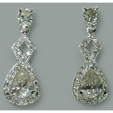 Afbeelding in Gallery-weergave laden, Sprankelende 3,50 karaats peervormige diamanten bengelende oorbellen WG 14K - harrychadent.nl