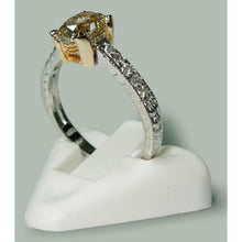 Afbeelding in Gallery-weergave laden, Stralende en ronde diamanten trouwring van 1,60 ct, tweekleurig goud - harrychadent.nl