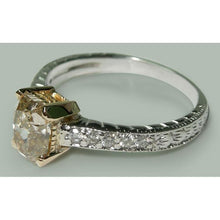 Afbeelding in Gallery-weergave laden, Stralende en ronde diamanten trouwring van 1,60 ct, tweekleurig goud - harrychadent.nl