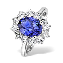 Afbeelding in Gallery-weergave laden, Tanzaniet Diamanten Ring Bloemstijl Dame Gouden Sieraden 2 Karaat - harrychadent.nl