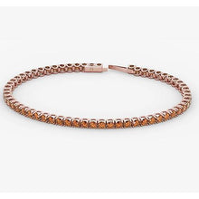 Afbeelding in Gallery-weergave laden, Tennisarmband Rose goud oranje saffier 5,90 karaat sieraden Nieuw - harrychadent.nl