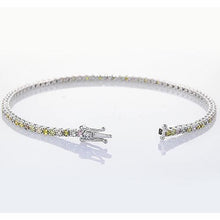 Afbeelding in Gallery-weergave laden, Tennisarmband met roze, gele, groene en witte saffier 4 karaats - harrychadent.nl