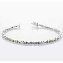 Afbeelding in Gallery-weergave laden, Tennisarmband met roze, gele, groene en witte saffier 4 karaats - harrychadent.nl