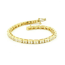 Afbeelding in Gallery-weergave laden, Tennisarmband In Klassieke Stijl Met Echt Diamanten 3.30 Karaat 14K Geel Goud