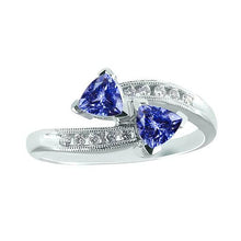 Afbeelding in Gallery-weergave laden, Toi et Moi biljoen tanzaniet en ronde diamanten ring 2,50 karaat goud - harrychadent.nl