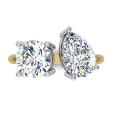 Afbeelding in Gallery-weergave laden, Toi et Moi peer & ronde diamanten ring 4 karaat tweekleurige gouden 14K sieraden - harrychadent.nl