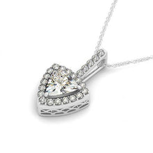 Afbeelding in Gallery-weergave laden, Triljoen vorm Halo diamanten hanger ketting zonder ketting 1,50 ct. WG - harrychadent.nl
