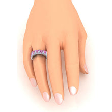 Afbeelding in Gallery-weergave laden, Trilliant Roze Saffier Diamant Eeuwigheid Band 9 Karaat Edelstenen