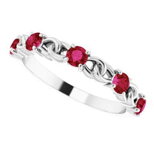 Afbeelding in Gallery-weergave laden, Trouwring 1 karaat Birma Ruby 14K witgouden sieraden - harrychadent.nl