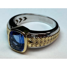 Afbeelding in Gallery-weergave laden, Tweekleurige Solitaire Tanzanite Ring Kussen Bezel Set 5,50 Karaat - harrychadent.nl